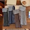 1 Pairr Vertical Striped Cuffed Leg Warmer Thickened Knit Knit Leg Sleeve  Autumn Winter Wear