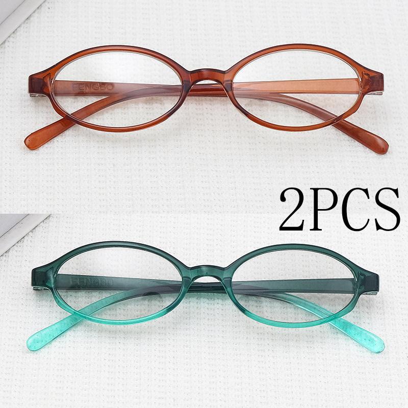 2PCS Anti Blue Light Glasses Simple Fashion Oval Eyewear Women Men Go Out Eyeglas Blue Light Blocking Man Lady Computer Eyeglas