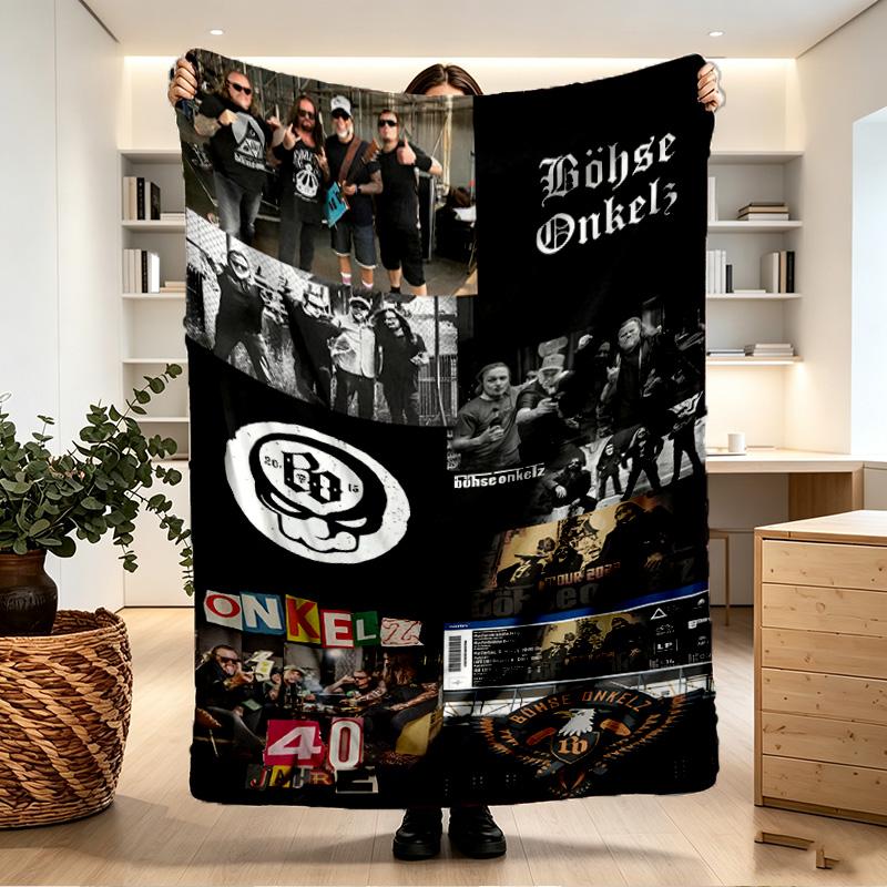 Bohse Onkelz Print Blanket - Soft & Comfortable, for Bedroom, Travel, Sofa, Home Decoration - Birthday Christmas Gift for Friend