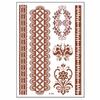 Красные наклейки хны для мехенди, наклейки с татуировкой хной, кружевные временные татуировки, свадебный инструмент, красные наклейки с татуировкой хной, водостойкие, цветок Индии