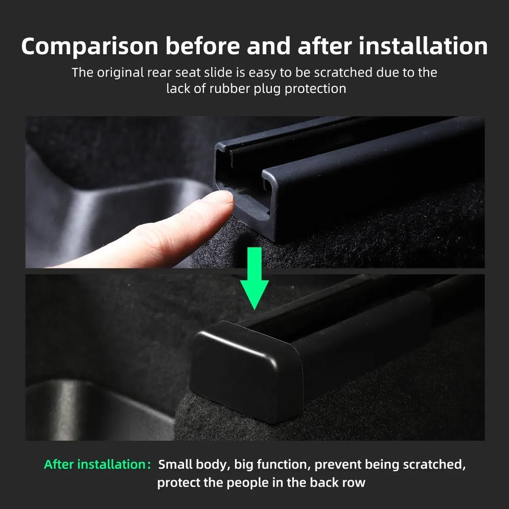 4 Защитные заглушки направляющих задних сидений для Tesla Model Y Juniper Model 3 Highland 2025 Защитные накладки для сдвижных задних сидений Автоаксессуар