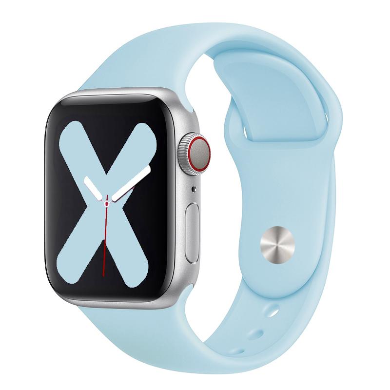 Ремешок для Apple Watch 44мм 45мм 40мм 41мм 42мм 46мм Спортивный силиконовый ремешок для смарт-часов Браслет iWatch Серии 10 9 8 11 SE 3