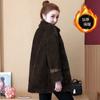 2024 весна и осень новое пальто из овечьей шерсти женское модное повседневное меховое пальто средней и длинной длины утолщенное теплое женское пальто