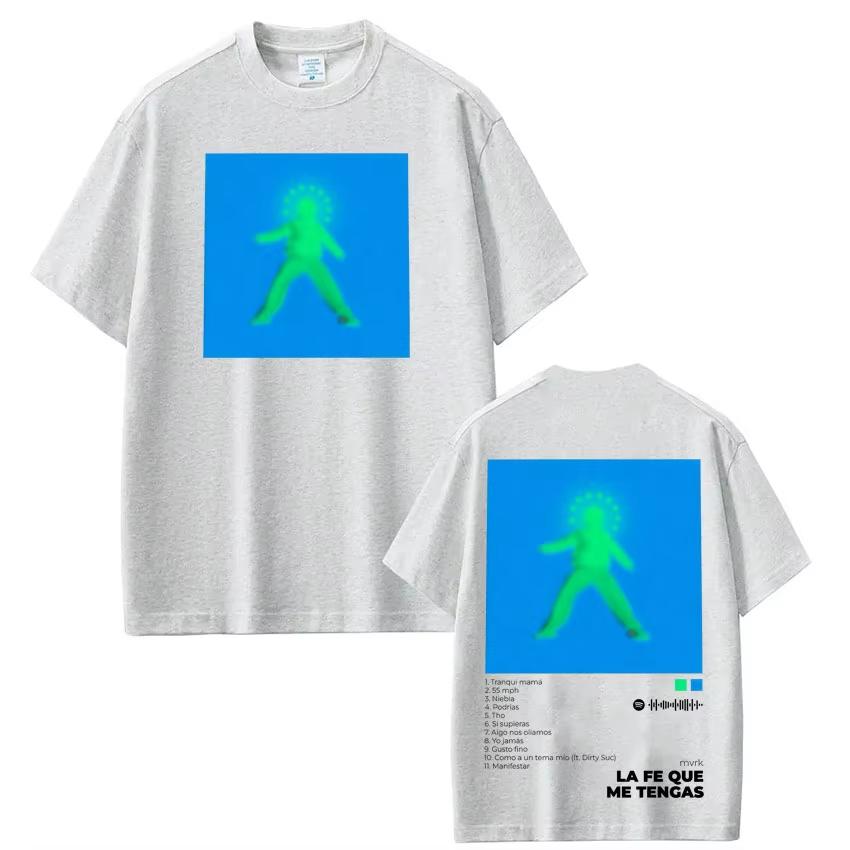 Rapper Mvrk La Fe Que Me Tengas Album Print Tshirt Men Women Fashion Tshirt Casual pure Cotton ONeck Tshirts Streetwear