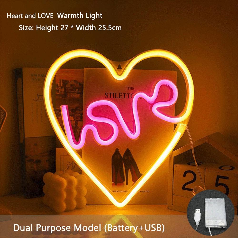 LED Atmosphere Light Love Shape Light Battery Powered Wall Lamp  Valentine's Day Gifts