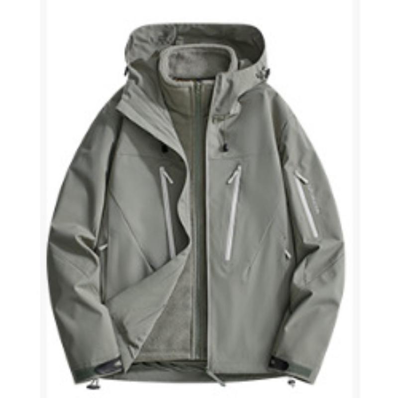 Три в одном куртка с капюшоном для активного отдыха, мужская походная лыжная куртка с карманом на молнии, с клеевым прессованием, унисекс, осенняя повседневная спортивная ветровка