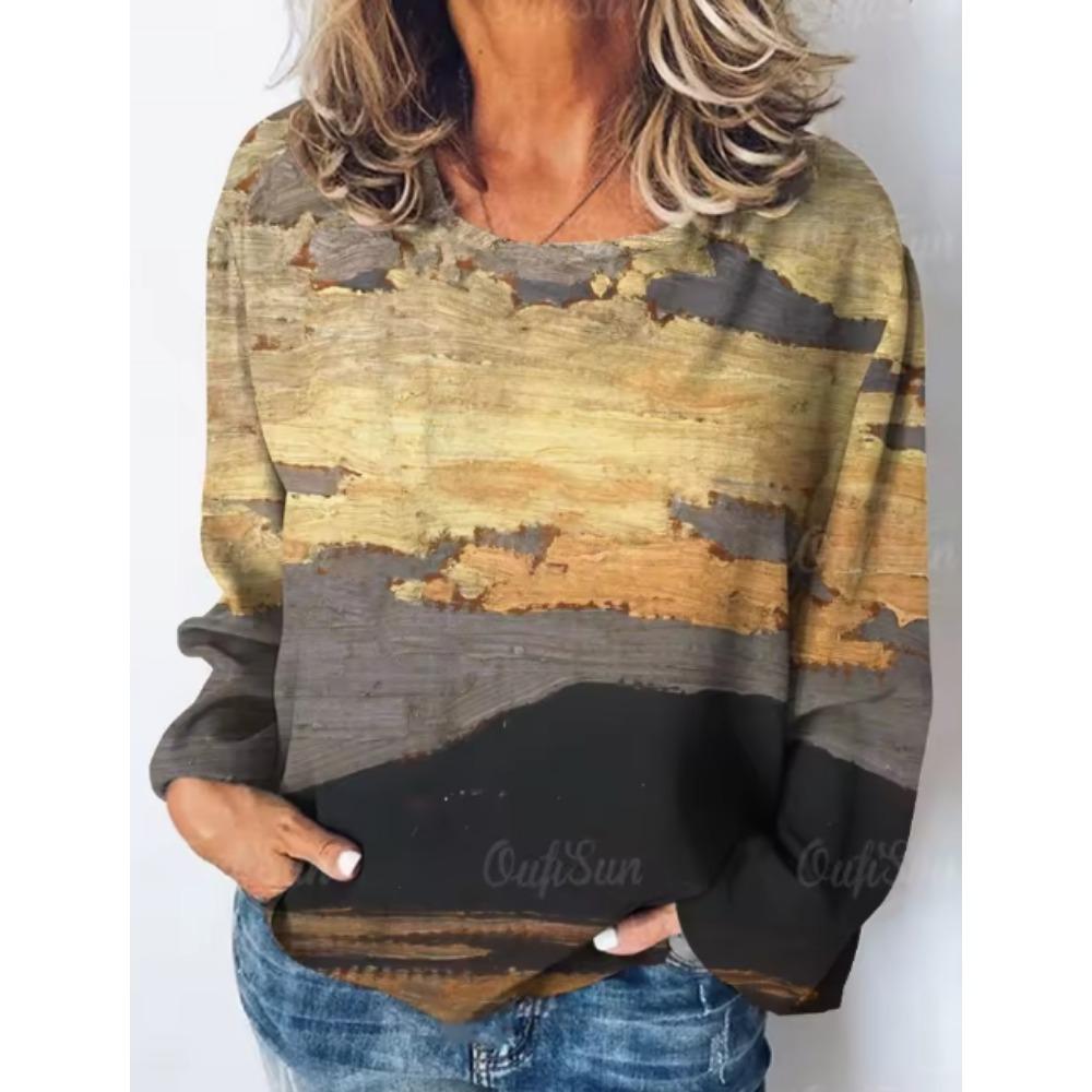 Элегантный отпуск, Просто и модно, Контраст синего и белого, Узор в тонкую полоску, Топ с 3D-принтом, Рубашка с V-образным вырезом и длинными рукавами