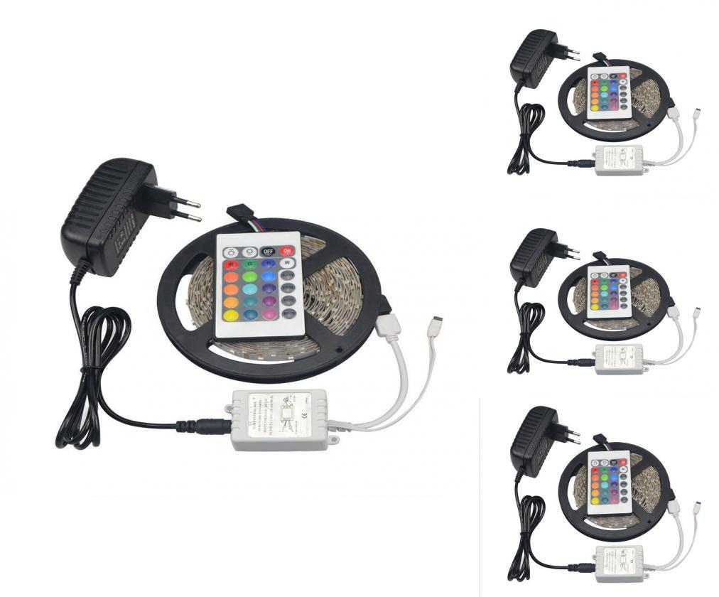 Светодиодная лента 12В 3528RGB с мини-пультом дистанционного управления, неводонепроницаемая, яркое освещение для декорации фона телевизора