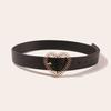 New Love Chain Buckle Women's Black Flat Belt Versatile Belt