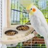 Parrot Feeder Parrot Cage Food And Water Bowl Bird Food Bowl Splash-Proof Parrot Cage Food And Water Bowl For Parakeet Canary