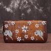 Johnature Retro Hand Painted Womens Wallets And Purses Genuine Leather Phone Purse Wallet Card Holder Hand Wallet