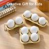 Anxiety Relief Tool 3D Printed Egg Clicker Toy, 2/3/4-Egg Tray Fidget for Stress Gadget Relief, Portable Decompression Button Toy with Bead
