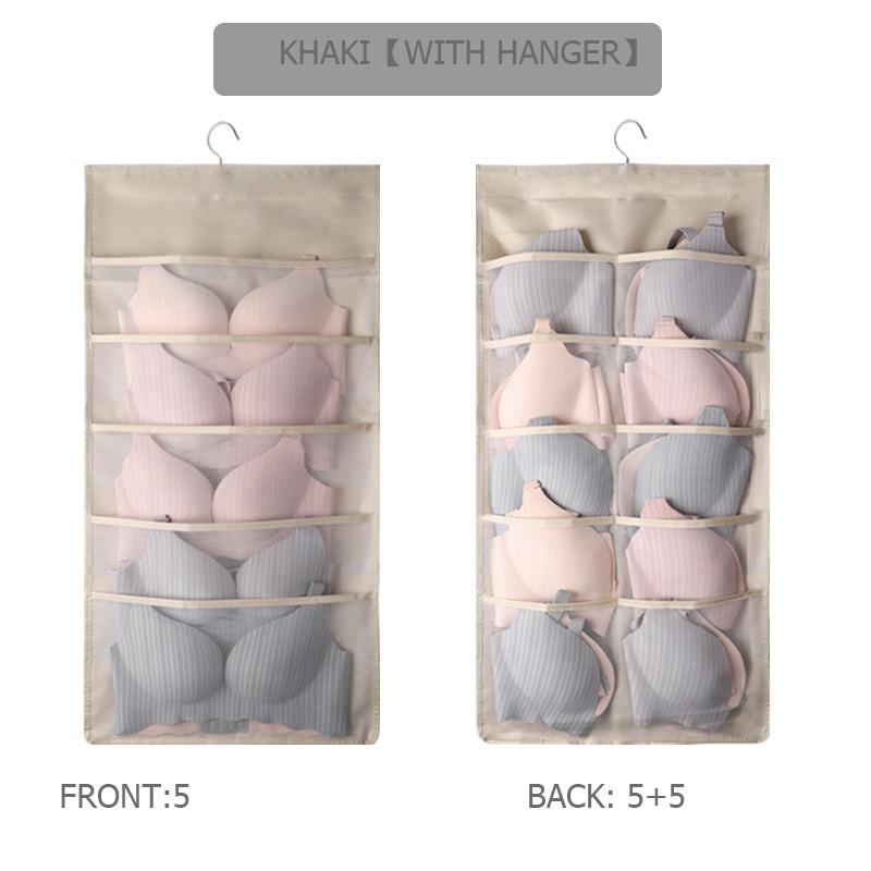 Сумка для хранения нижнего белья Подвесная сумка Настенный двусторонний шкаф для одежды Домашние носки Подвесная сумка для бюстгальтера