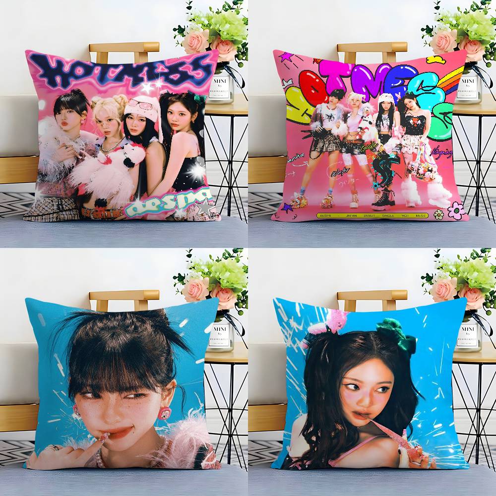 A-Aespas-K-Карина K-pop Стиль Девушка Наволочка Плюшевая Ткань Мягкая Двусторонний Принт Подушка для Дивана Чехлы для Подушек