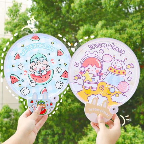 Красивый круглый подарок Colorfast Милый летний складной веер Дорожные принадлежности Ручной веер