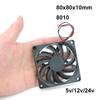 8cm 8010 DC 5V 12V 24V Sovutuvchi Fan Brushless Reprap 3D Printer Ehtiyot Qismlari uchun DC Sovutgich 80 x 80 x 10mm Plastik Fan 2pin