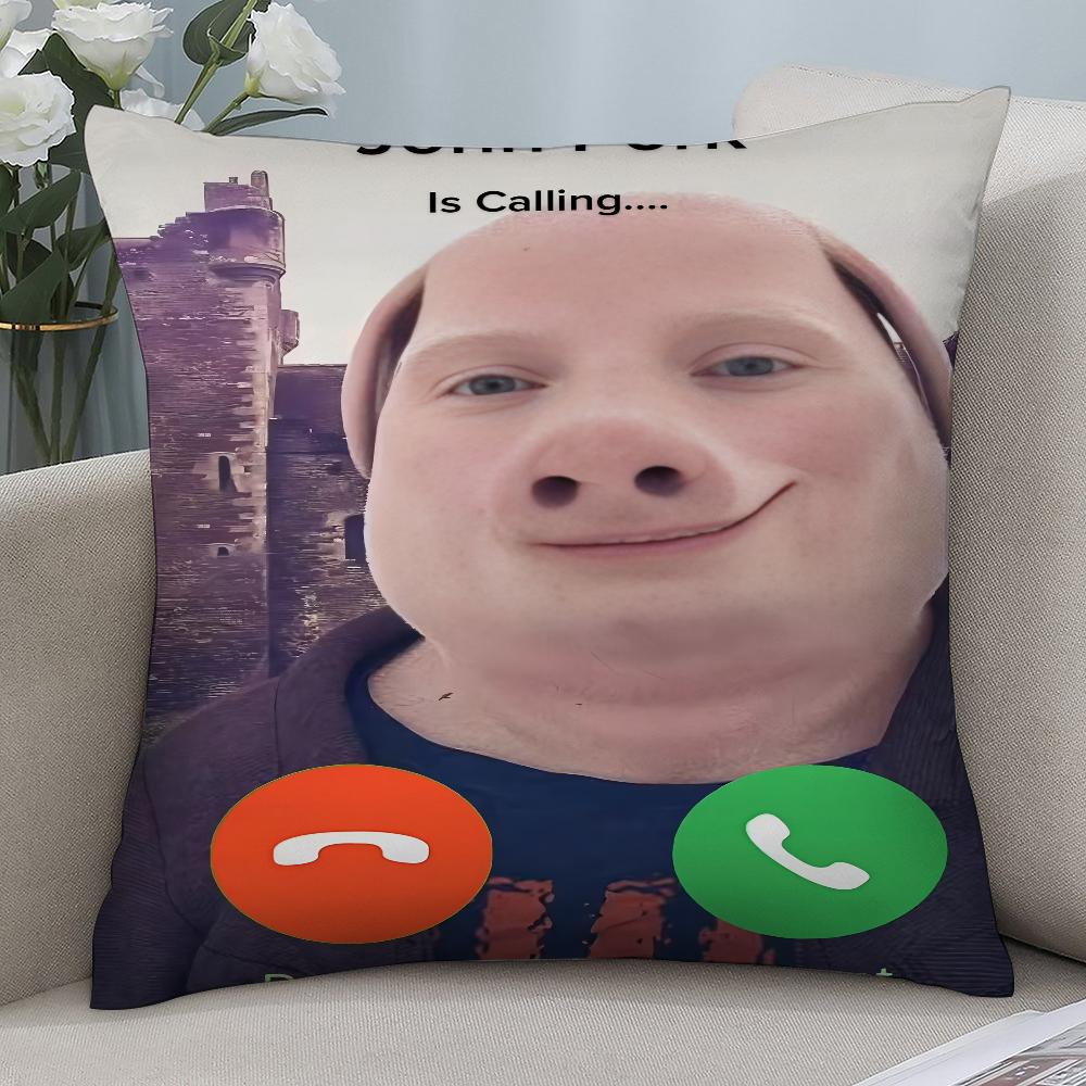 Наволочка John Pork Is Calling 3D-печать Полиэфирное волокно 40*40 см Декоративная наволочка для дивана Подарок на фестиваль