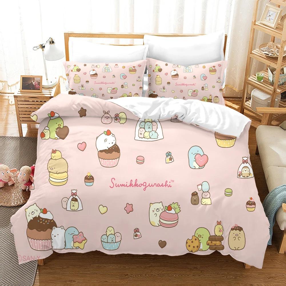 3D Печать Sumikko Gurashi Комплект постельного белья Одеяло Покрывало Плед Пододеяльник Наволочка 2-3 Предмета Комплекты Декор Детской и Взрослой Спальни