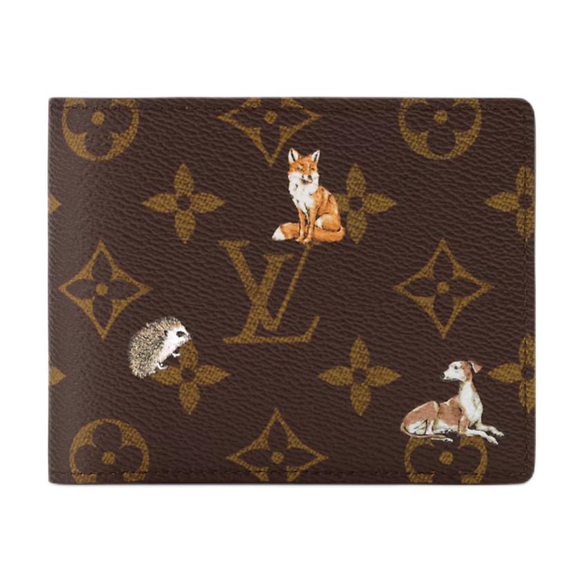 Louis Vuitton Monogram Forest Print Coated Canvas Wallet Men Wallets Brown M27057
