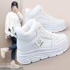 Suede Shoes 2023 Winter New Hidden Heel Platform Student Board Shoes Women's Warm Street Shooting Casual Cotton-Padded Shoes