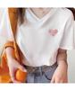Love print V-neck short-sleeved t-shirt for women's summer 2025 new loose fit slimming loose top