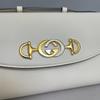 [Pre-Owned] Zumi Metal Double G Buckle Chain Leather Handbag Crossbody Shoulder Bag Small - Excellent #3OYBBI