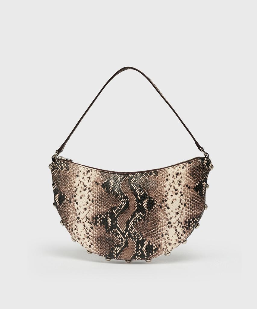 Yunse Half Moon Studded Shoulder Bag (Snake)