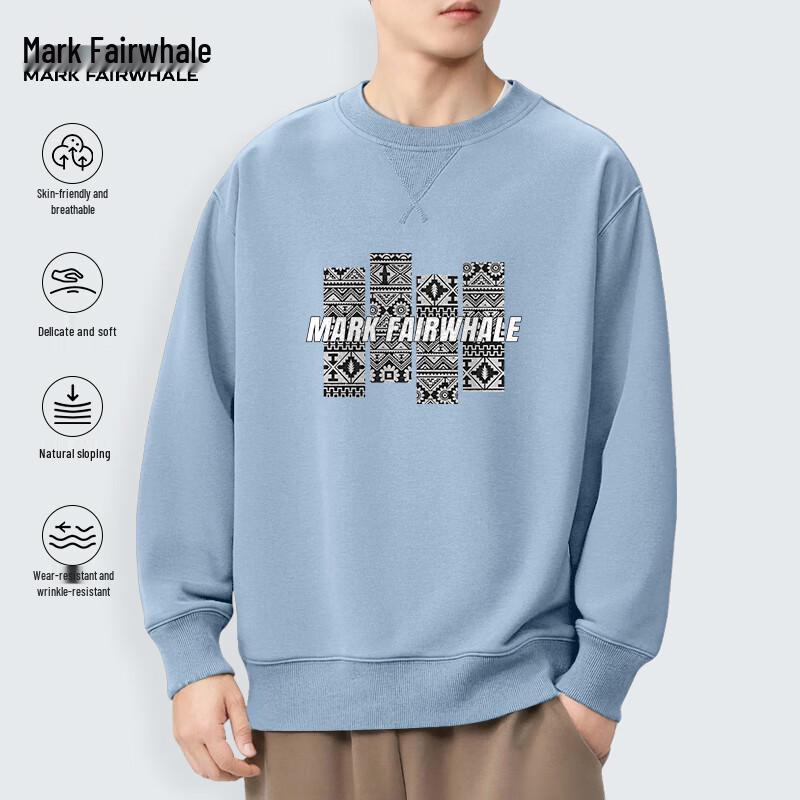 Mark Fairwhale Men's Heavyweight Printed Round Neck Sweatshirt