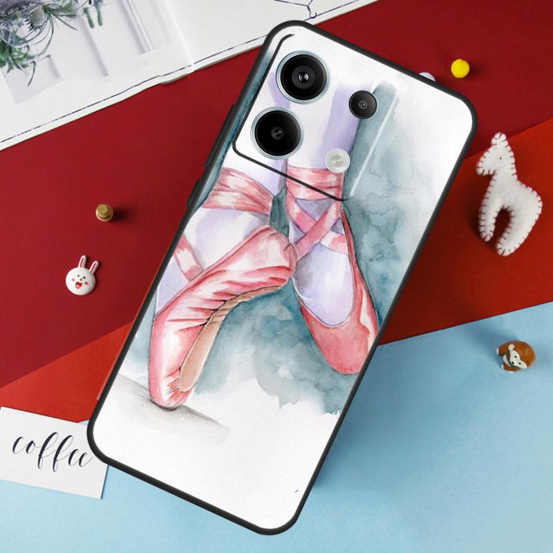 Чехол для пуантов Ballet Ballerina Shoes для Xiaomi Redmi Note 13 12 10 8 9 11 Pro 12S 10S 11S Redmi 13C 10A 10C 9C 12C
