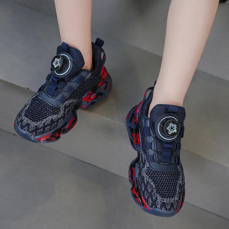 28-39 Children's Large Lightweight Breathable Fashionable Velcro Casual Running Sneakers for Kids