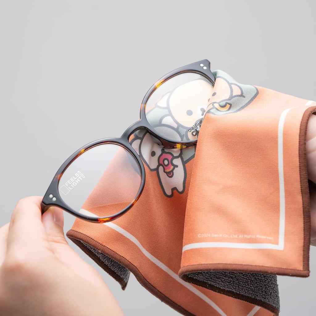 Салфетка для чистки очков Sanrio спереди и сзади 2way Dochimo Cute Character Rilakkuma Home Cafe 3390-02