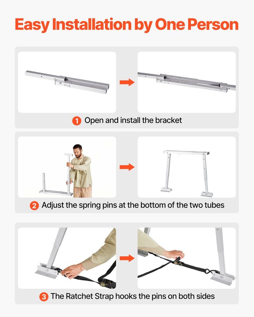 Universal RV Stabilizer, RV Bumper Stabilizer for Trailers, Campers, Fifth Wheel, Compact Foldable Design for Easy Storage, Adjustable Height from