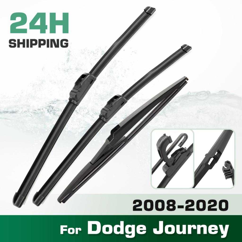 For Dodge Journey 2008-2020 2009 2010 2011 2012 Wiper Front & Rear Wiper Blades Windshield Windscreen Window Brushes 24"+18"+12