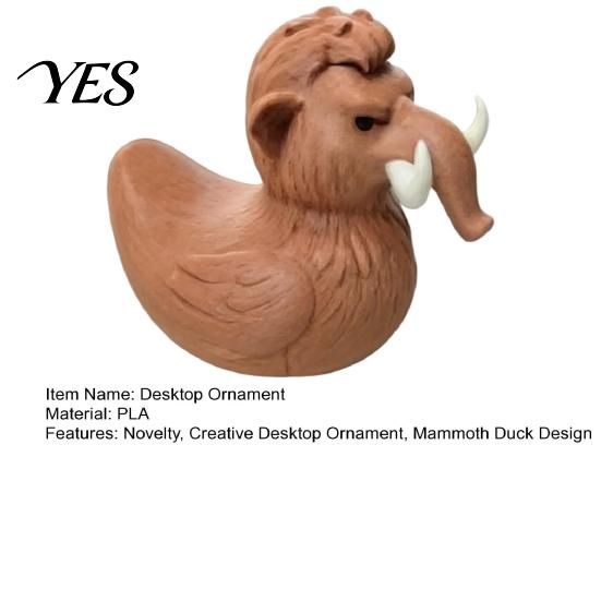 Desktop Ornament Mammoth Duck Figurine, 3D Printed Ornament, Funny Matte Finish Sculpture Statue, Novelty Decoration for Home Table Shelf Creative