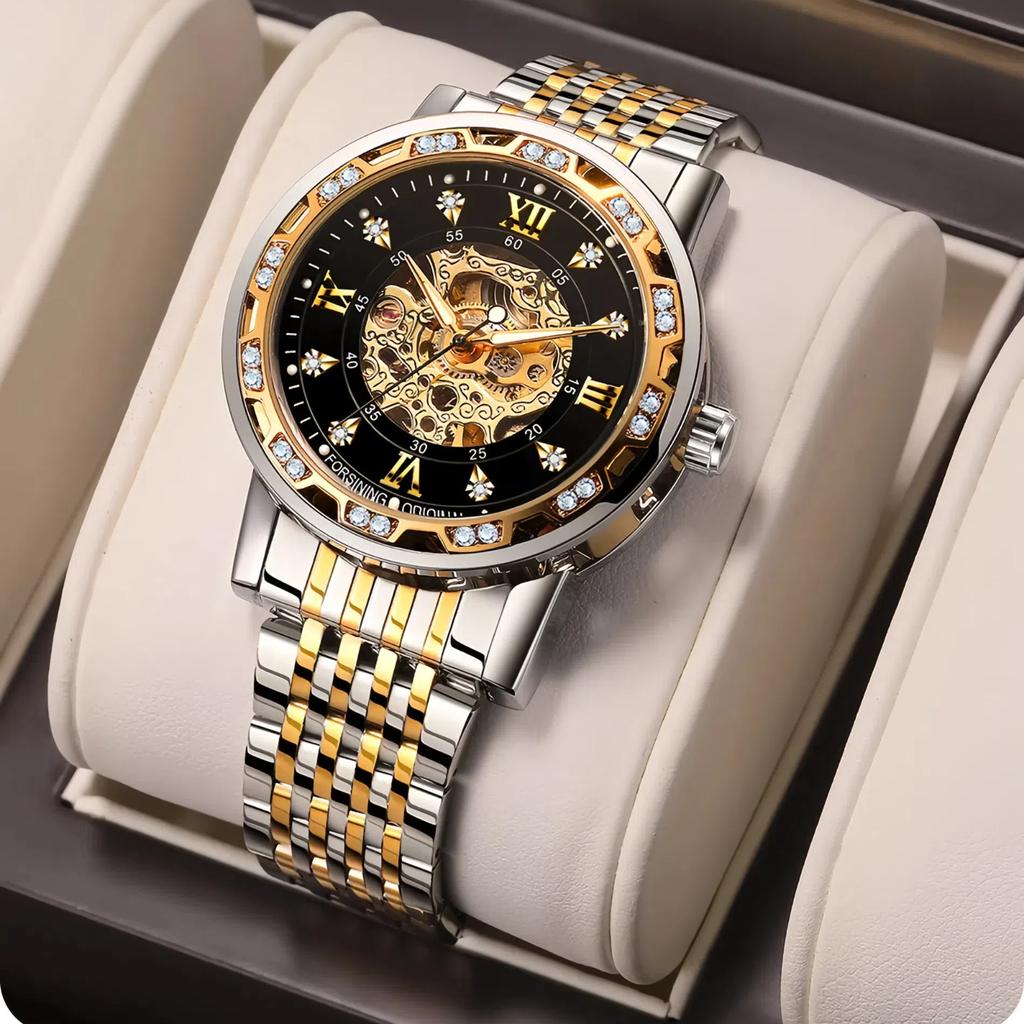 Forsining 614A Бренд Роскошные Бизнес Спортивные Механические Наручные Часы Мужские Часы Автоматические Нержавеющая Сталь Водонепроницаемые Часы Мужские