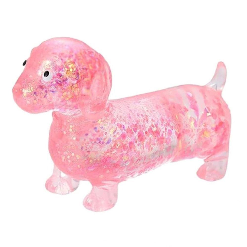 Cute Puppy Slow Rising Toys Sparkling Powder Squishy Toys Sausage Dog Fidget Children Gifts