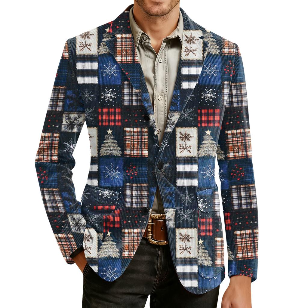 Мужской уродливый рождественский вельветовый теплый карманный пиджак-кардиган, мужской повседневный костюм