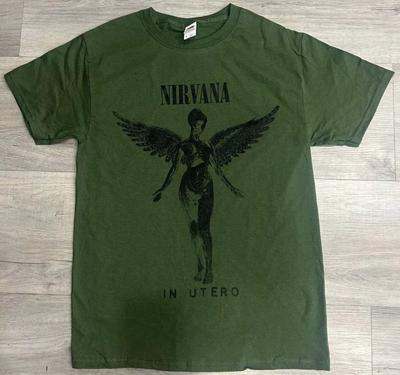 100% хлопок ТОПЫ УНИСЕКС ФУТБОЛКИ МУЖСКИЕ ЖЕНСКИЕ NIRVANA UTERO ХЕВИ-МЕТАЛ ГРУППА Футболка