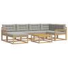 Outdoor Sofa Set 7 Pcs White and Light Grey