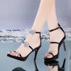 Ladies Shoes On Sale Fashion Open Toe Women Sandals Summer Love Sequins Sexy Dress Party Stilettos or Thin Heels Zipper Sandals