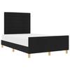 Platform Bed with Headboard Black 140 x 200 cm Fabric