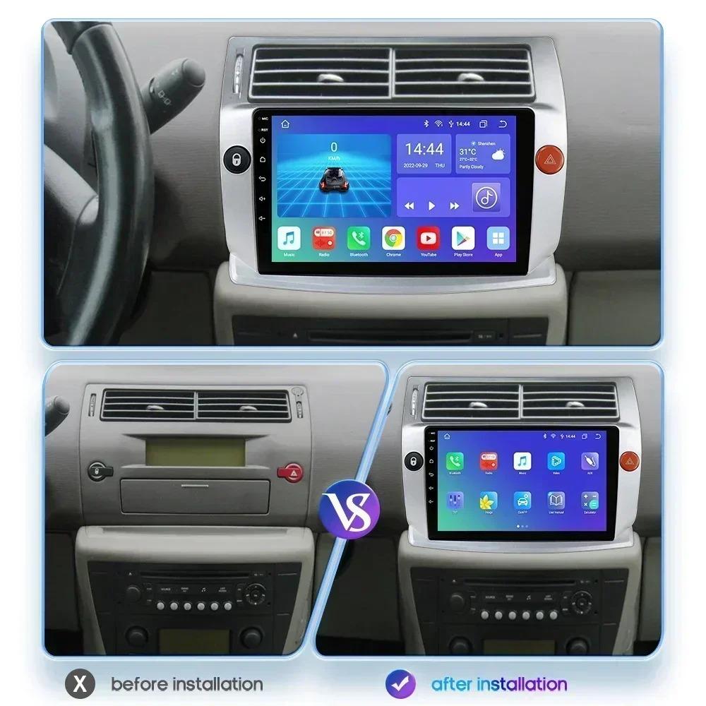 Ossuret Интеллектуальное Авторадио Android для Citroen C4 C Triomphe C Quatre 2004-2009 Carplay Автомагнитола Мультимедийный Видеоплеер GPS 2din 7862 Аудио
