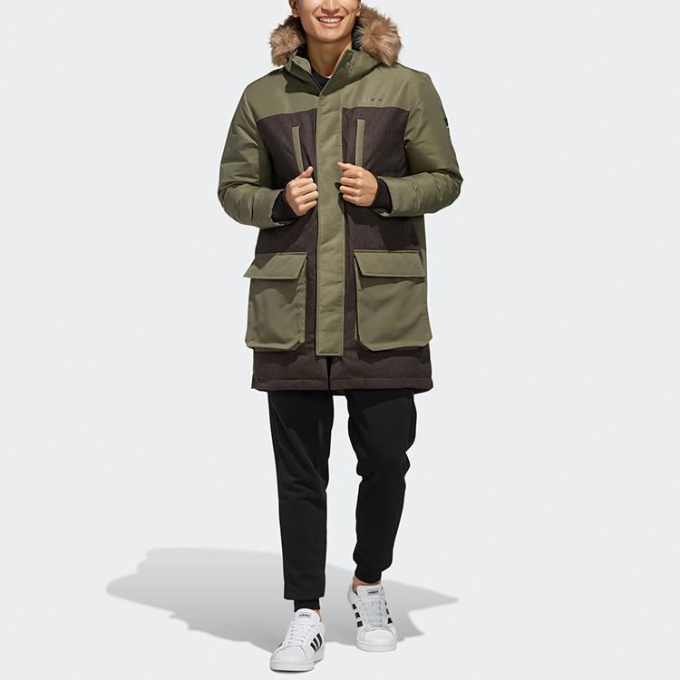 Adidas Neo Street Down Parka Мужская верхняя одежда хаки-коричневый EI4396