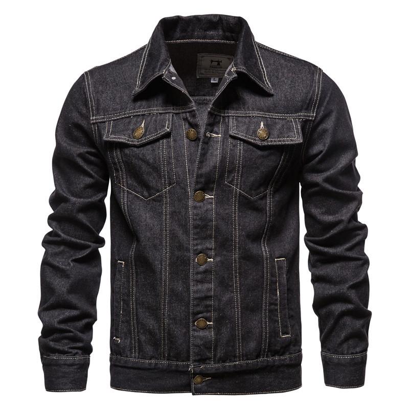Spring Fashion Motorcycle Men Solid Lapel Jackets Hommes Slim Fit Cotton Casual Denim Jackets Coats Plus Size