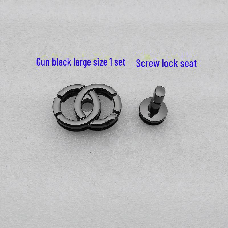 Diamond-Shaped Black Crossbody & Shoulder Bag with Gold/Silver Gilded Twist Lock Hardware