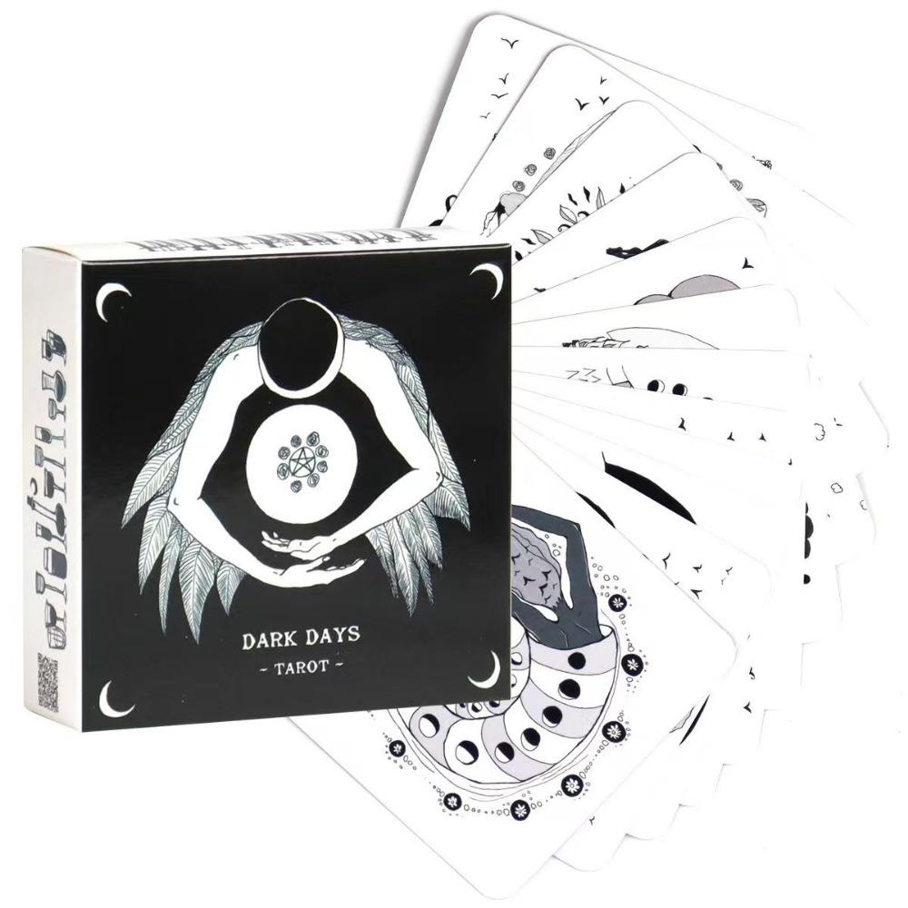 7,5*7,5 см Таро Темных Дней: 78-карточные иллюстрации и колода для гаданий, вдохновленная божественной женской энергией, черно-белая