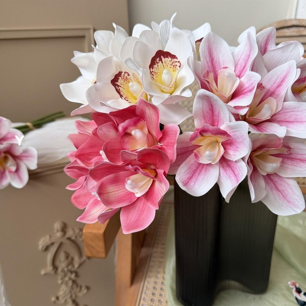 Magnolia Simulated Orchid Bouquet Real Touch Silk Fake Flower Wedding Decoration
