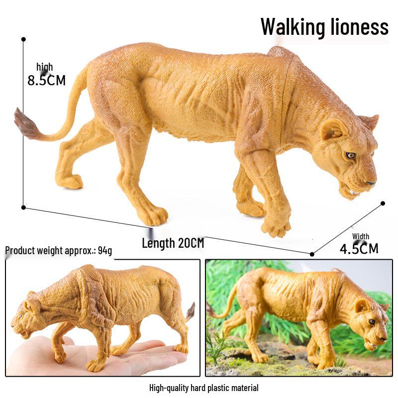 Kids' Wild Animal Figures: Lion, Tiger, Cow, Goat, Rhino, Horse, Leopard, Elephant - Plastic Educational Toys