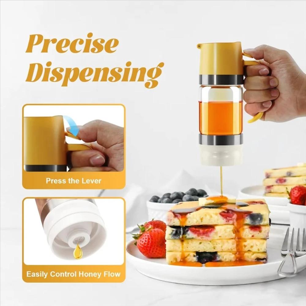 with Handle No Drip Honey Jar Clear Syrup Dispenser Household Honeys Bottle Bread