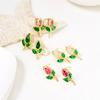 Modern Botanical Tulip Earrings For Women Copper Glass Spring Fashion Accessory